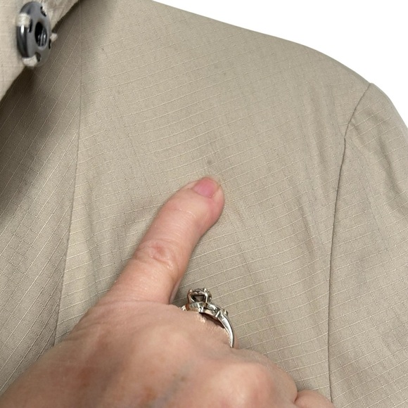 DKNY NWT Tan/Chino Moto style Cotton Blend Fall/Spring Jacket W/Lacing Details 8 - Picture 11 of 14